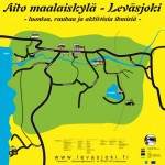 Leväsjoen kyläkartta, koko noin 2m x 2m